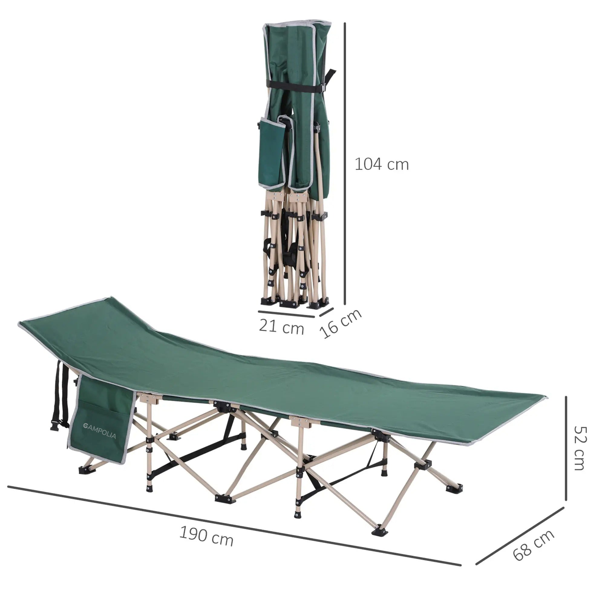 Green Folding Portable Camping Cot