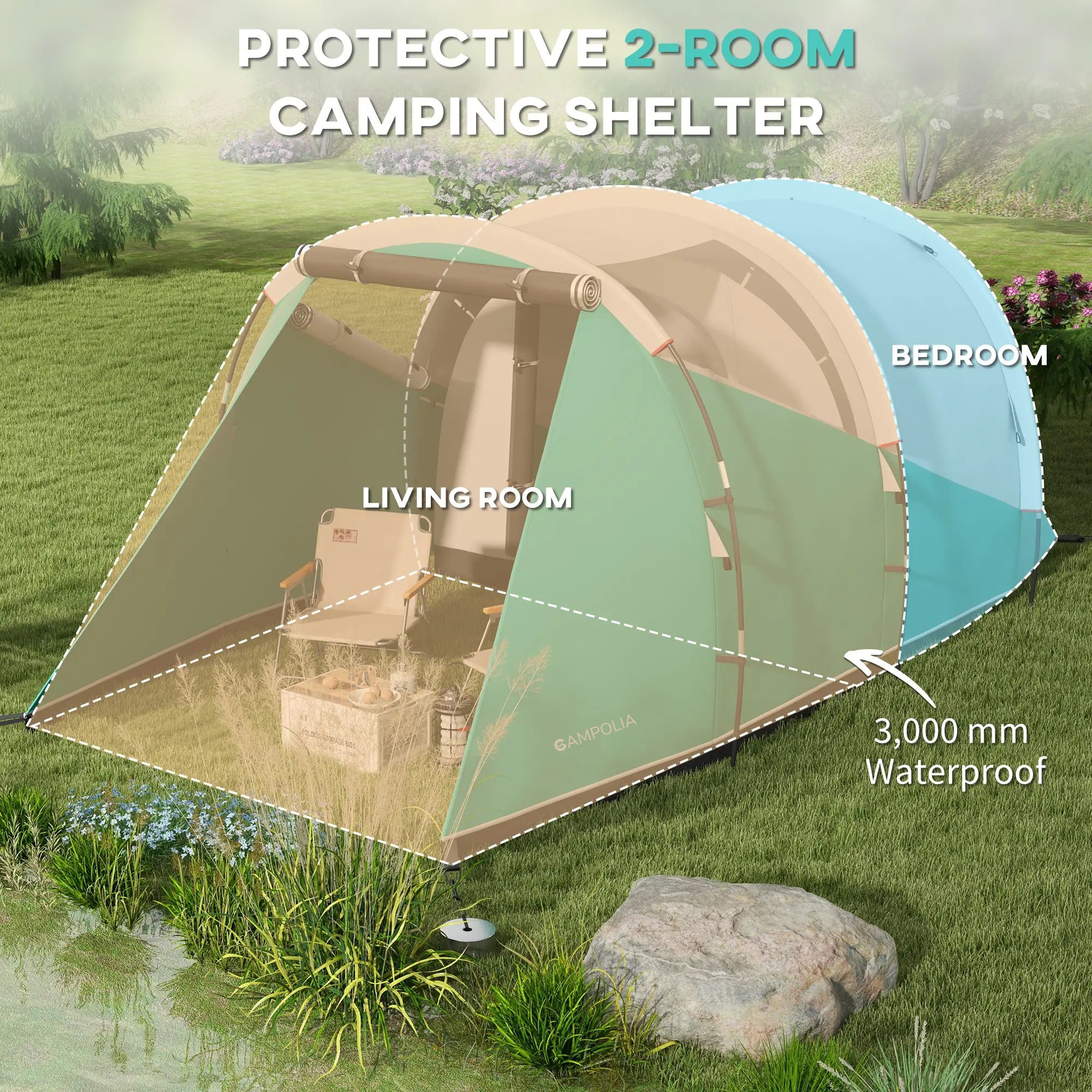 Tunnel Camping Tent 3 Person