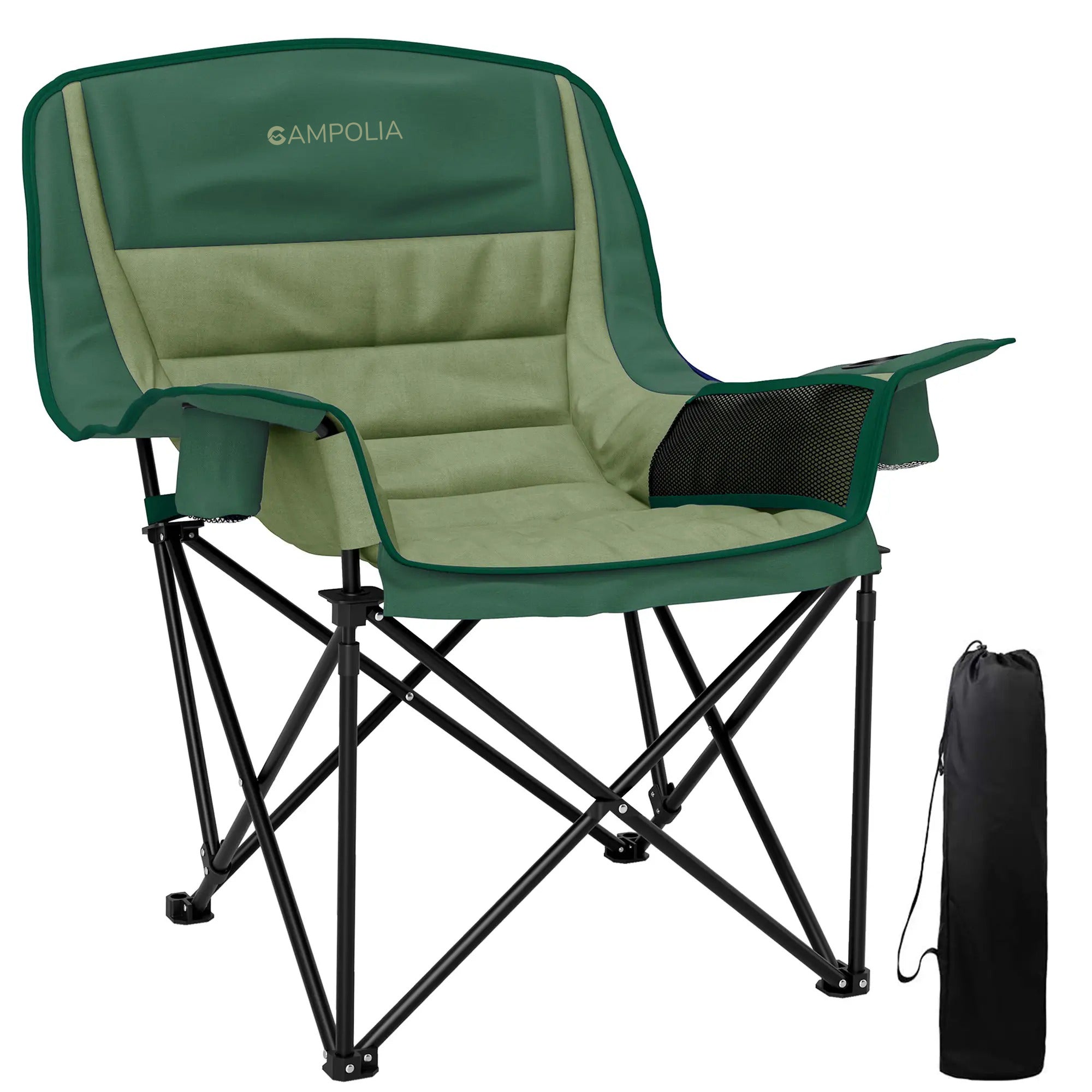 Green Padded Folding Camping Chair