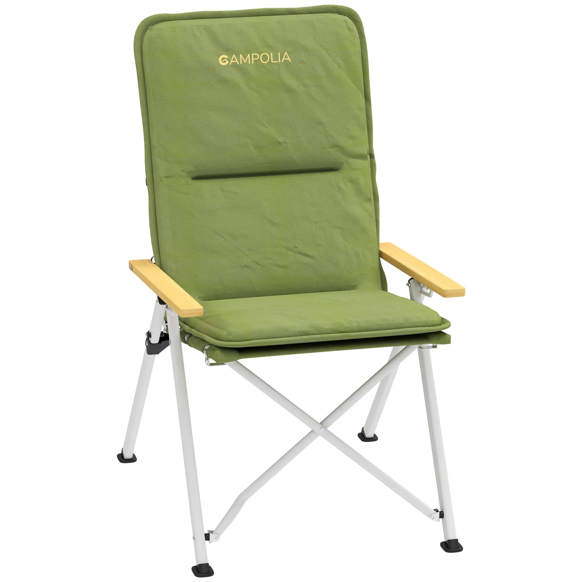 Green Folding Reclining Camping Chair