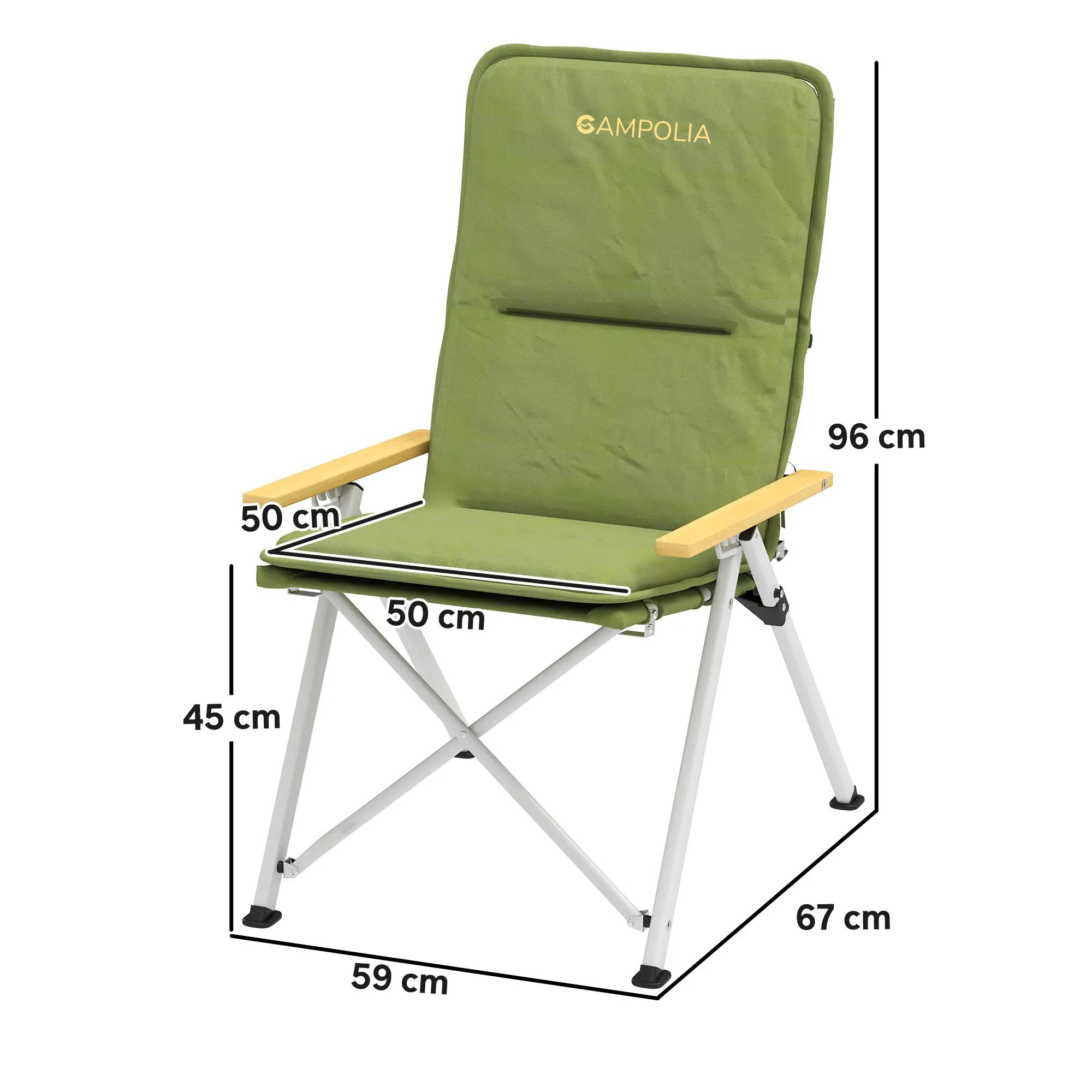 Green Folding Reclining Camping Chair