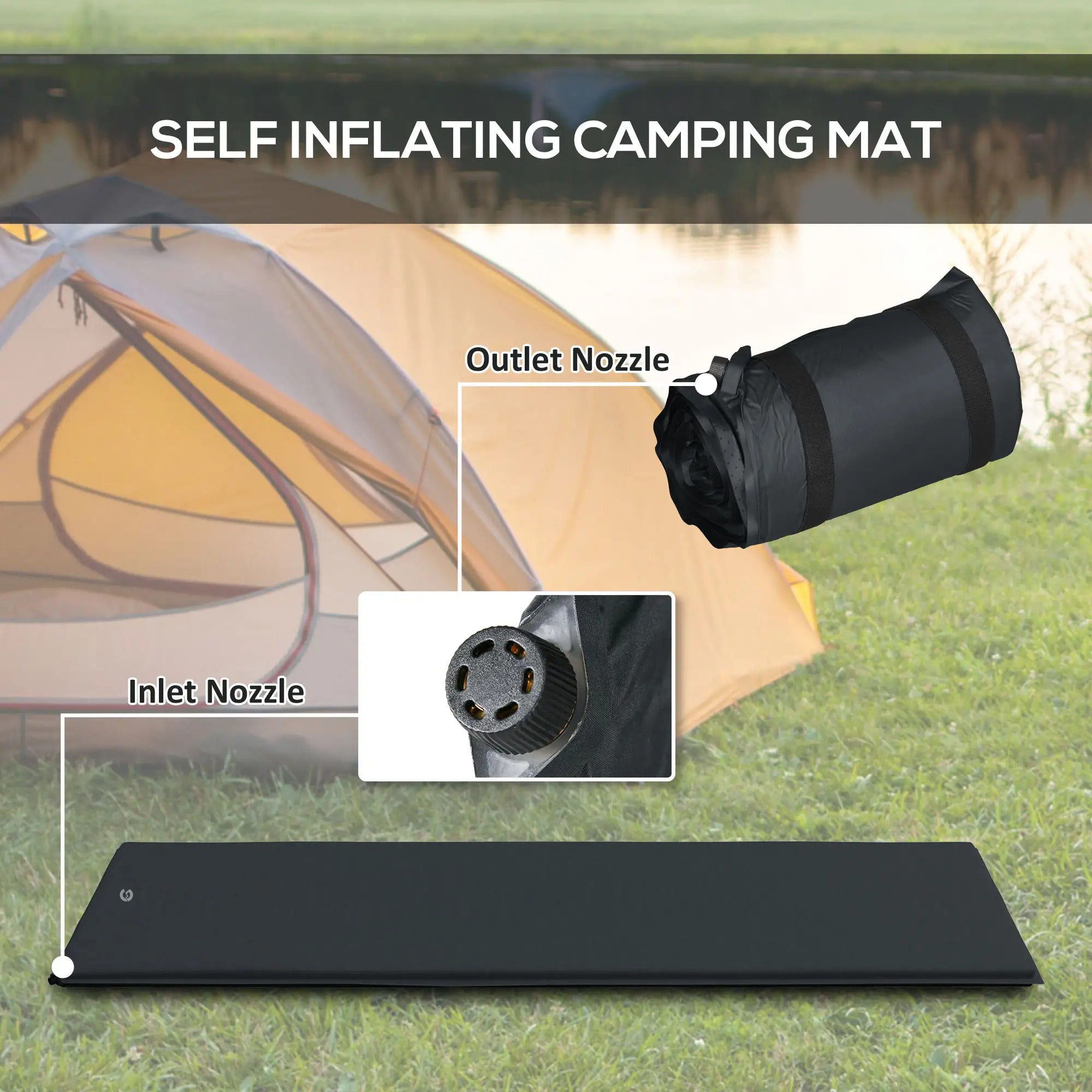 Grey Single Self-Inflating Mattress